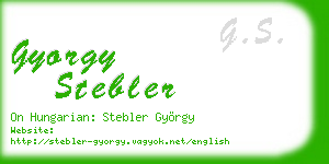 gyorgy stebler business card